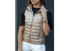 Dámská prošívaná vesta se stojáčkem TY4439 béžová - FashionStreet 1