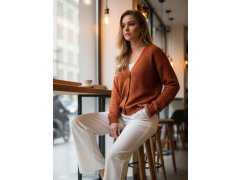 Dámský svetr my2418 Skořicová - FashionStreet 2
