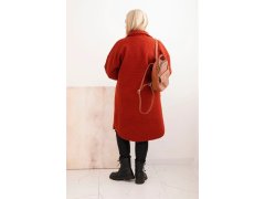 Dámský kabát Plus Size s vlnou ART0286 rudy - Kesi 2