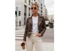 Dámská hnědá koženková bunda TY5541 - FashionStreet 2