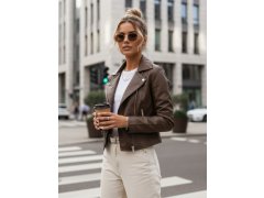Dámská hnědá koženková bunda TY5541 - FashionStreet 3