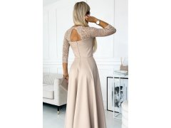 Dámské krajkové šaty 309-10 AMBER béžové - Numoco 2
