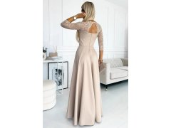 Dámské krajkové šaty 309-10 AMBER béžové - Numoco 8