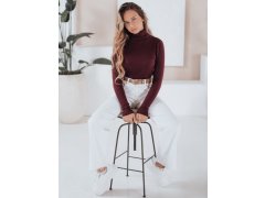 Dámský svetr s&nbsp;rolákem A11 MY2490 tm. hnědý - FashionStreet 2