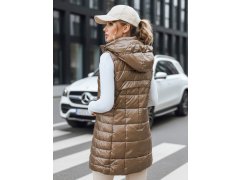 Dámská prošívaná vesta s kapucí TY5258 zlatá - Fashion Street 1