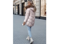 Dámská zimní bunda s kapucí TY4441 béžová - FashionStreet 1