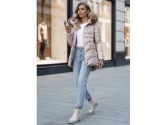 Dámská zimní bunda s kapucí TY4441 béžová - FashionStreet 3