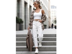 Dámská kostkovaná košile DY0485 béžovo-černá - FashionStreet 4