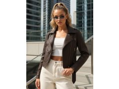 Dámská bunda z ekokůže TY5647 hnědá - FashionStreet 2