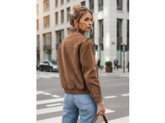 Dámská semišová bunda bomber TY5644 hnědá - FashionStreet 3