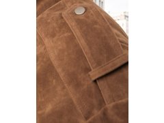 Dámská semišová bunda bomber TY5644 hnědá - FashionStreet 5