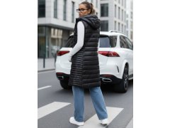 Dámská prošívaná vesta s&nbsp;kapucí TY5255 černá - FashionStreet 3