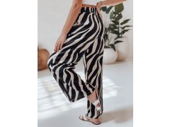 Dámské pruhované kalhoty se širokými nohavicemi ZEBRAVIBE UY2653 béžovo-černé - FashionStreet 3