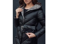 Dámský prošívaný kabát s&nbsp;kapucí TY4513 černý - FashionStreet 1