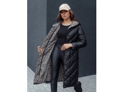 Dámský prošívaný kabát s&nbsp;kapucí TY4513 černý - FashionStreet 3