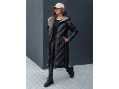 Dámský prošívaný kabát s&nbsp;kapucí TY4513 černý - FashionStreet 4