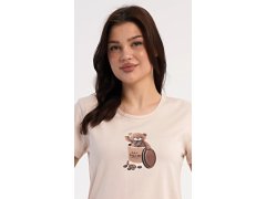 Dámské pyžamo šortky Méďa Coffee 4