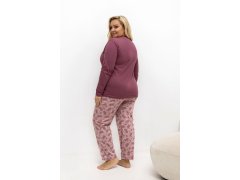 Pohodlná pyžama pro plnoštíhlé s květinovým vzorem model 221191 Forever Pink 1