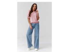 Svetr s krátkým rukávem oversize model 224079 Makadamia 1