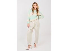 Manšestrové kalhoty s vysokým pasem model 224386 Italy Moda 1