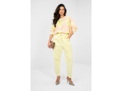 Manšestrové kalhoty s vysokým pasem model 224840 Italy Moda 1