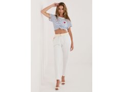 Manšestrové kalhoty s vysokým pasem model 226457 Italy Moda 1
