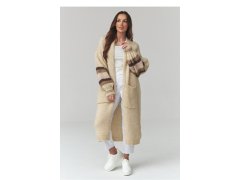 Svetr na zapínání oversize model 226865 Makadamia 1