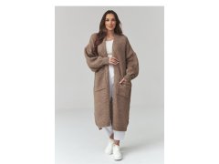 Svetr na zapínání oversize model 226869 Makadamia 1