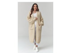 Svetr na zapínání oversize model 226872 Makadamia 1
