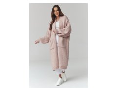 Svetr na zapínání oversize model 226874 Makadamia 1