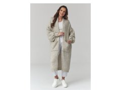 Svetr na zapínání oversize model 231017 Makadamia 1