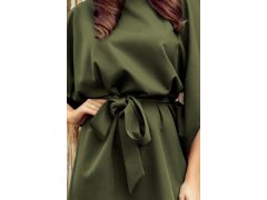SOFIA - Dámské motýlkové šaty v khaki barvě 287-13 6