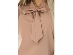 140-27 Služební halenka s&nbsp;dlouhým rukávem a&nbsp;zavazováním vpředu - MOCHA MOUSSE 7