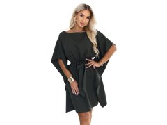 287-46 SOFIA Dámské šaty typu „motýl“ s vázáním v pase – tmavě khaki 8