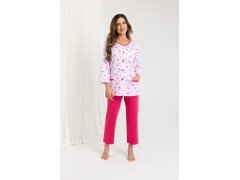 Pyžamo Regina 723 7/8 2XL-3XL Z25/26 dámské rozepínací 1