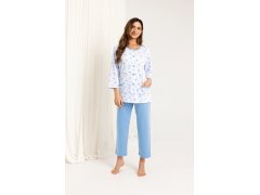 Pyžamo Regina 723 7/8 2XL-3XL Z25/26 dámské rozepínací 2