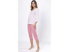 Leveza pyžamo 1636 Dobrusia 3/4 M-2XL rozepínací 2