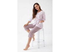 Pyžamo Luna 388 3/4 M-2XL Z25/26 dámské rozepínací 3