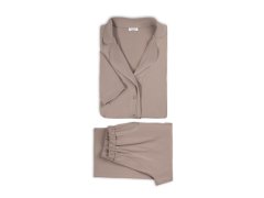 Pyžamo Mademoiselle Sommeil CC0153 Mocca Ease long/r S-XL pruhované 4