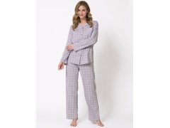 Pyžamo Laveza 1782 Lila, dlouhé rukávy, velikosti M–2XL, rozepínací 1