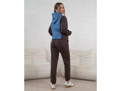 Dámská dvoubarevná tepláková souprava v&nbsp;čokoládově modré barvě (554) 3