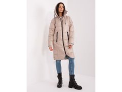 Dámská béžová prošívaná zimní bunda SUBLEVEL sahající až ke kolenům (D50048X44518B3) 1