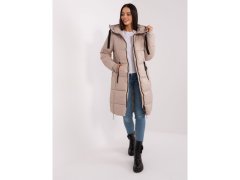 Dámská béžová prošívaná zimní bunda SUBLEVEL sahající až ke kolenům (D50048X44518B3) 2