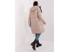 Dámská béžová prošívaná zimní bunda SUBLEVEL sahající až ke kolenům (D50048X44518B3) 4
