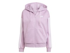 Dámská fleecová mikina adidas Essentials 3-Stripes s kapucí a zipem fialová JY3080 1