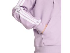 Dámská fleecová mikina adidas Essentials 3-Stripes s kapucí a zipem fialová JY3080 3