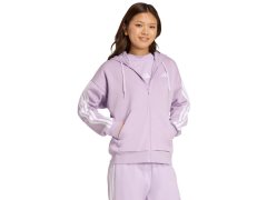 Dámská fleecová mikina adidas Essentials 3-Stripes s kapucí a zipem fialová JY3080 5