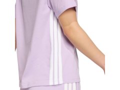 Dámské bavlněné tričko adidas Essentials 3-Stripes ve světle fialové barvě JX7619 7