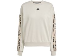 Dámská mikina adidas Animal Print 3-Stripes French Terry Sweatshirt v krémové barvě JM1836 1