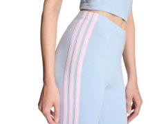 Dámské legíny adidas Essentials 3-Stripes Cotton, světle modré, KD2352 4